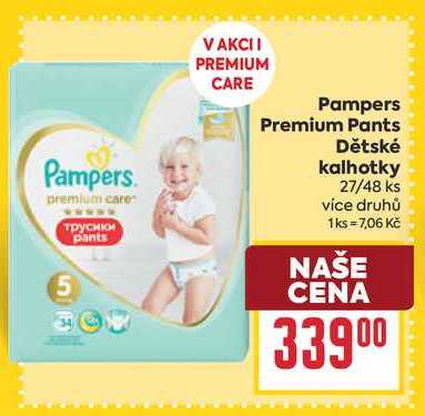 Pampers Premium Pants Dětské kalhotky 27/48 ks BILLA