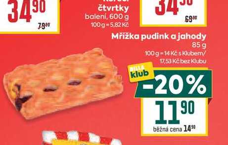 Mřížka pudink a jahody 85 g