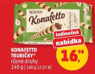 KONAFETTO TRUBIČKY různé druhy, 140 g