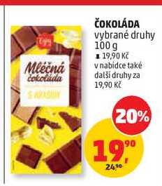 ČOKOLÁDA vybrané druhy, 100 g