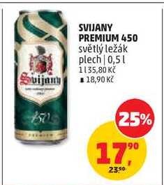 SVIJANY PREMIUM 450 světlý ležák plech, 0,5 l