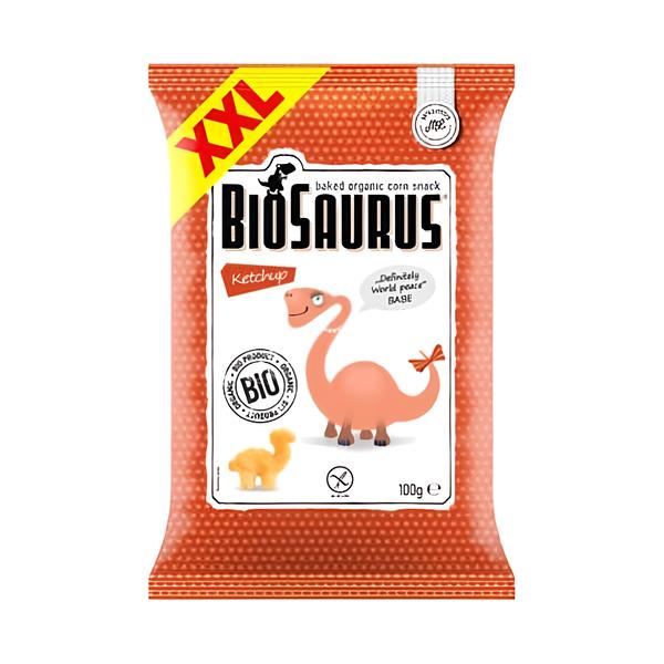 Biosaurus Bio kukuřičné křupky s příchutí kečupu XXL Košík.cz