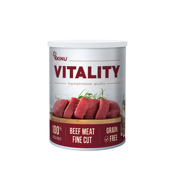 Akinu VITALITY Hovězí jemně krájená svalovina pro kočky