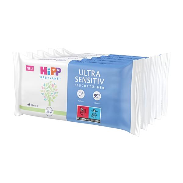 HiPP Babysanft Čistící vlhčené ubrousky ULTRA SENSITIV 5x48 ks Košík.cz