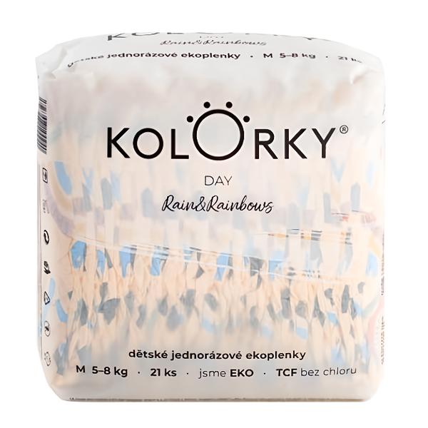 Kolorky Day Jednorázové eko plenky déšť a duhy M (5-8 kg) Košík.cz