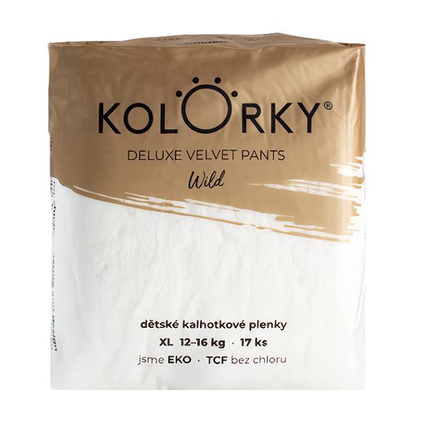 Kolorky Deluxe Velvet Pants Wild XL (12-16 kg) - jednorázové kalhotkové eko plenky Košík.cz