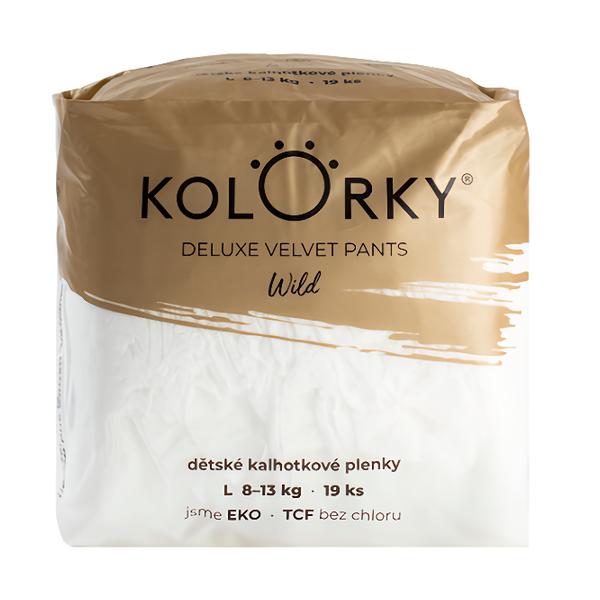 Kolorky Deluxe Velvet Pants Wild L (8-13 kg) - jednorázové kalhotkové eko plenky Košík.cz