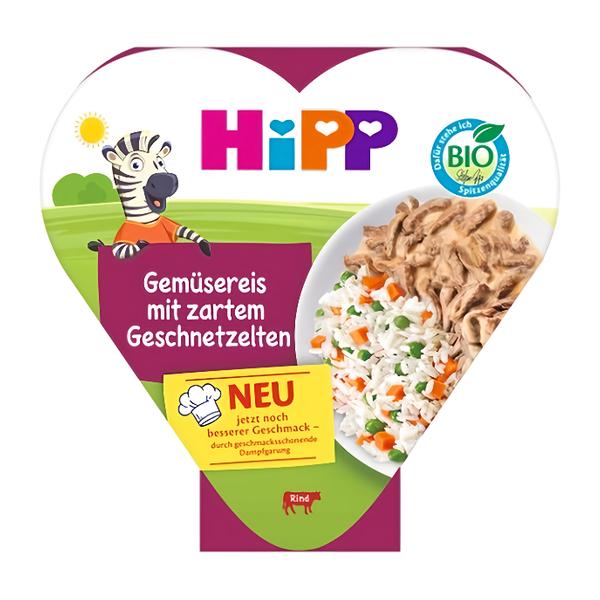 HiPP BIO Rýže se zeleninou a hráškem a jemně nakrájeným hovězím masem Košík.cz