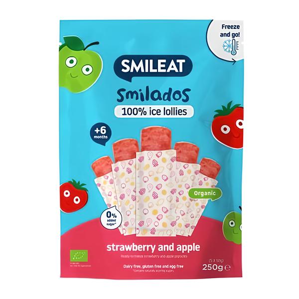 Smileat BIO 100% ovocné zmrzlinky k zamražení jahoda & jablko (5x 50 g) Košík.cz