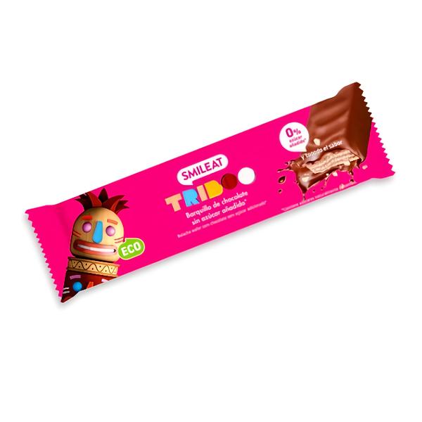 Smileat BIO celozrnná oplatka s kakaovou náplní v čokoládové polevě s agáve
