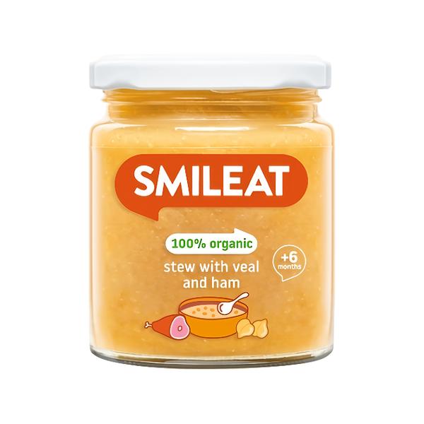 Smileat BIO příkrm telecí maso se šunkou, zeleninou a extra panenským olivovým olejem