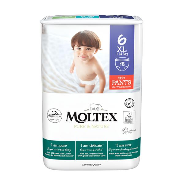 Moltex Pure & Nature Natahovací plenkové kalhotky XL (+14 kg)