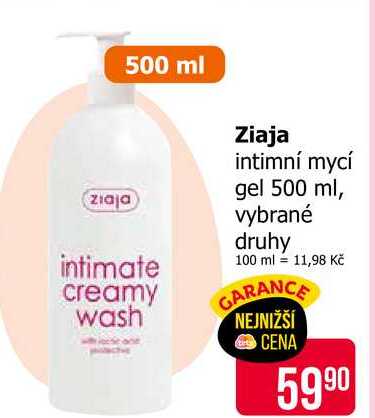 Ziaja intimní mycí gel 500 ml, vybrané druhy Teta drogerie