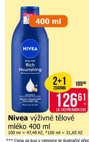 Nivea výživné tělové mléko 400 ml Teta drogerie