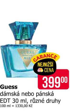 Guess dámská nebo pánská EDT 30 ml, různé druhy