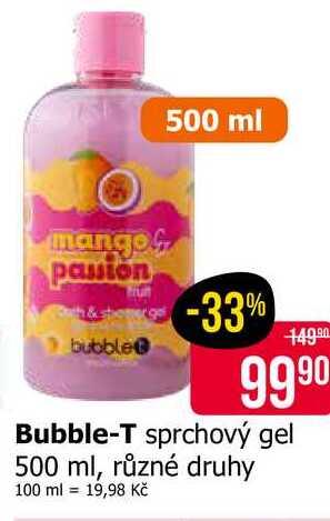 Bubble-T sprchový gel 500 ml, různé druhy 
