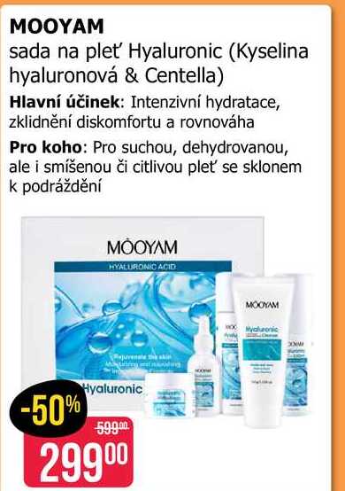 MOOYAM sada na pleť Hyaluronic (Kyselina hyaluronová & Centella) Teta drogerie