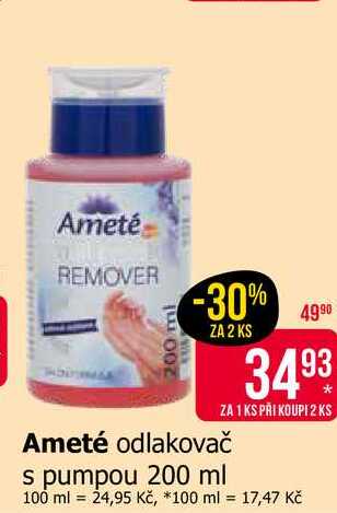Ameté odlakovač s pumpou 200 ml Teta drogerie