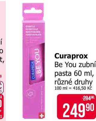 Curaprox Be You zubní pasta 60 ml, různé druhy Teta drogerie