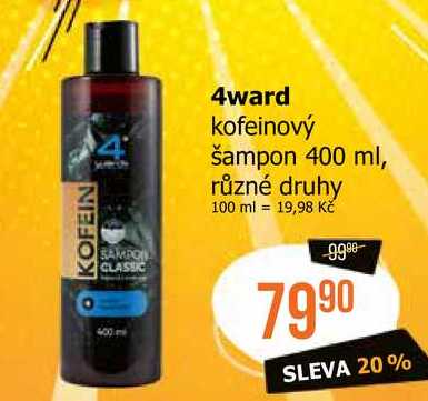 4ward kofeinový šampon 400 ml, různé druhy Teta drogerie