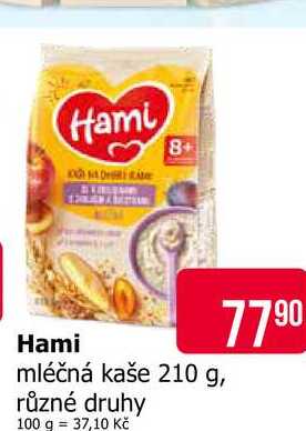 Hami mléčná kaše 210 g, různé druhy Teta drogerie