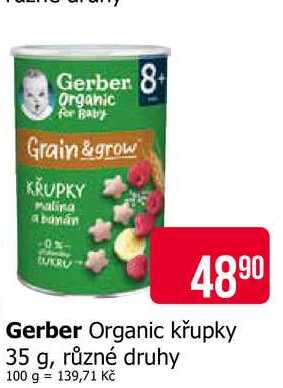 Gerber Organic křupky 35 g, různé druhy Teta drogerie