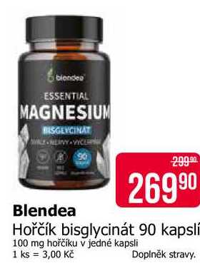 Blendea Hořčík bisglycinát 90 kapslí Teta drogerie