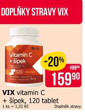 VIX vitamin C + šípek, 120 tablet Teta drogerie