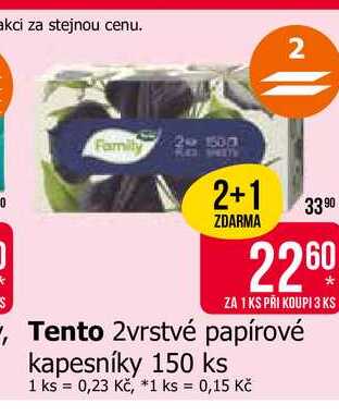Tento 2vrstvé papírové kapesníky 150 ks Teta drogerie