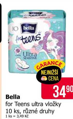 Bella for Teens ultra vložky 10 ks, různé druhy