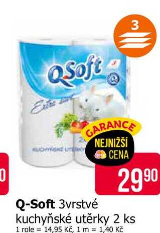 Q-Soft 3vrstvé kuchyňské utěrky 2 ks 