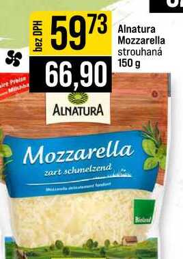 Alnatura Mozzarella strouhaná 150 g
