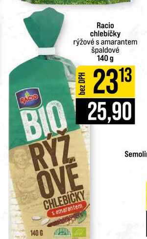 Racio chlebíčky rýžové s amarantem špaldové 140 g