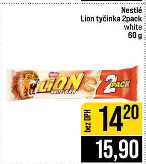 Nestlé Lion tyčinka 2pack white 60 g