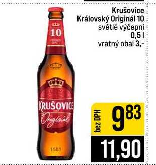 Krušovice Královský Originál 10 světlé výčepní 0,5l