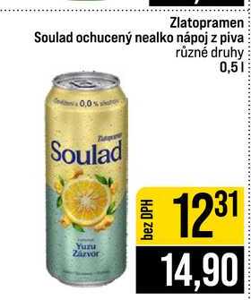 Zlatopramen Soulad ochucený nealko nápoj z piva různé druhy 0,5l