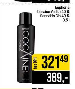 Euphoria Cocaine Vodka 40% Cannabis Gin 40% 0,5l