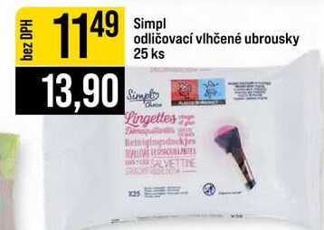 Simpl odličovací vlhčené ubrousky 25 ks JIP