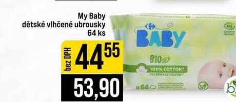 My Baby dětské vlhčené ubrousky 64 ks JIP