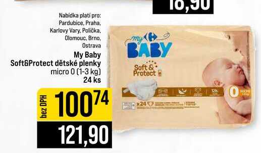 My Baby Soft&Protect dětské plenky micro 0 (1-3 kg) 24 ks