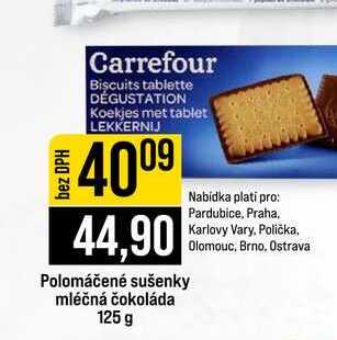 Polomáčené sušenky mléčná čokoláda 125 g