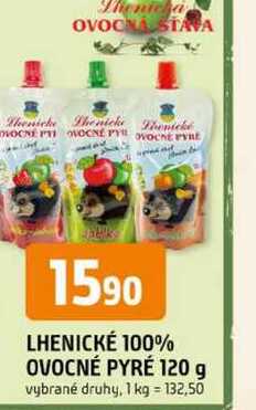 LHENICKÉ 100% OVOCNÉ PYRÉ 120 g Trefa