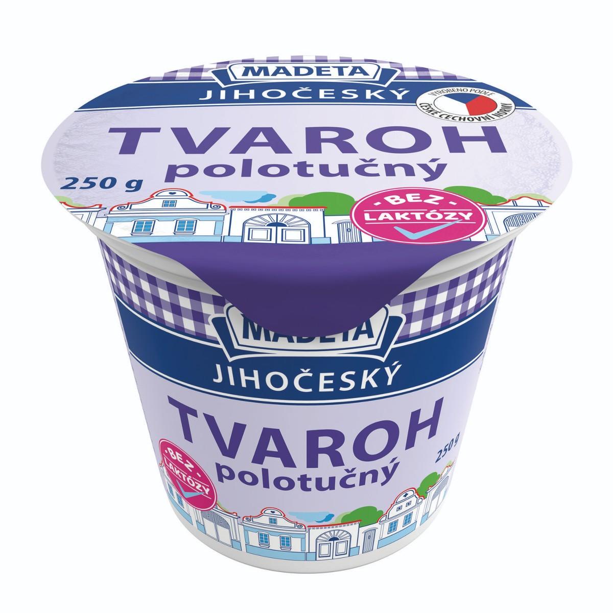 Madeta Jihočeský tvaroh polotučný, 250 g