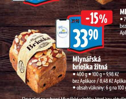 Mlynářská brioška žitná 400 g