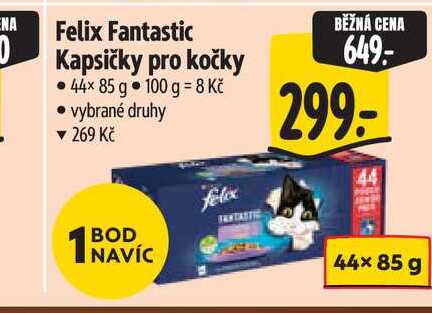 Felix Fantastic Kapsičky pro kočky 44× 85 g 