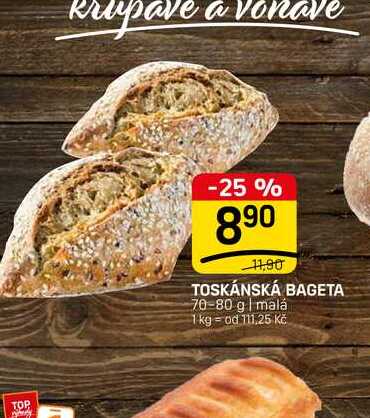 TOSKÁNSKÁ BAGETA 70-80 g | malá