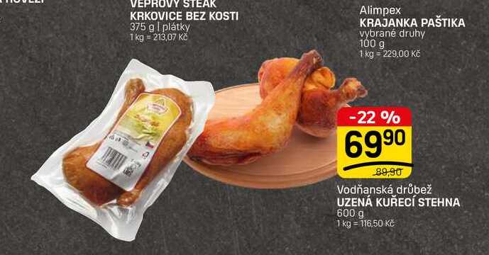 UZENÁ KUŘECÍ STEHNA 600 g
