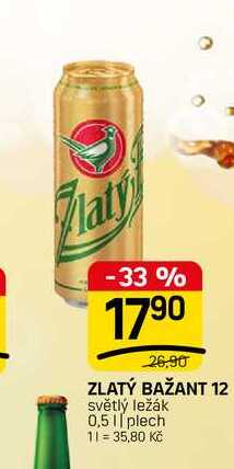 ZLATÝ BAŽANT 12 světlý ležák 0,5 || plech