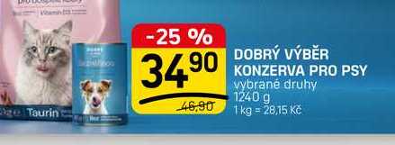 DOBRÝ VÝBĚR KONZERVA PRO PSY vybrané druhy 1240 g 