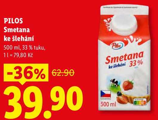 PILOS Smetana ke šlehání, 500 ml v akci